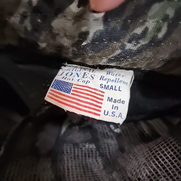 Vintage Original Jones Water Repellent Bucket Hat Camo/mesh Made in USA Sz S Kid - Picture 5 of 7